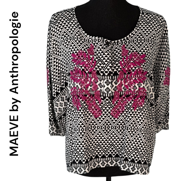 Maeve Tops - MAEVE Anthropologie Southwestern-Inspired Top, Size Small